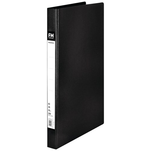 FM Trunkboard Ringbinder A3 2 Ring 26mm Black