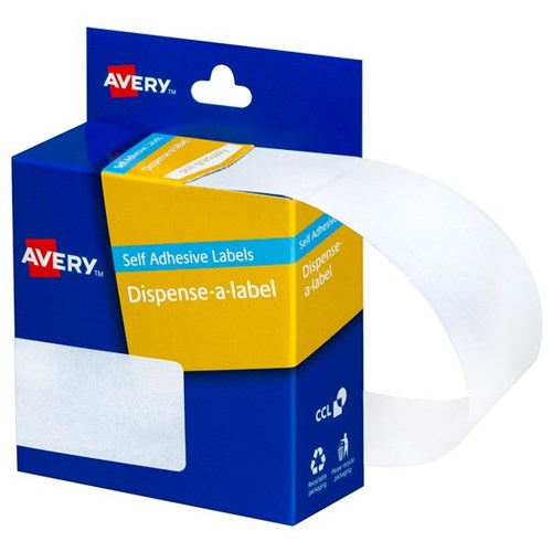 Avery Rectangular Dispenser Labels DMR7627W 76 x 27mm White, Box of 180