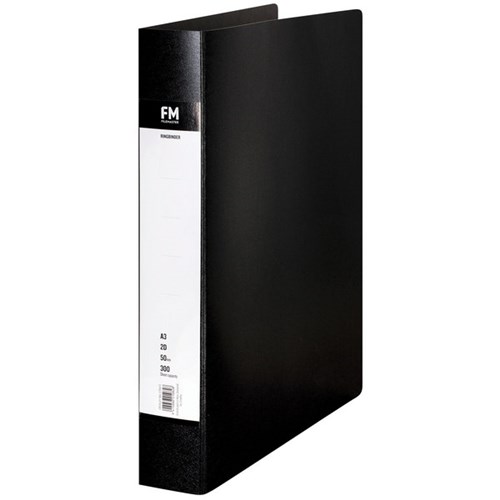 FM Trunkboard Ringbinder A3 Portrait 2 Ring 50mm Black