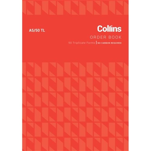 Collins A5/50TL A5 Order Book NCR Triplicate Set of 50