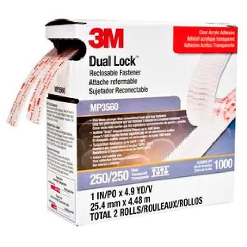 Scotch MP3560 Dual Lock Clear 25mm x 4.5m, Pack of 2 Rolls