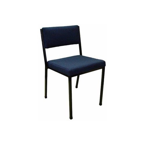 MS2 Stacker Chair Black Frame Steel Blue Fabric