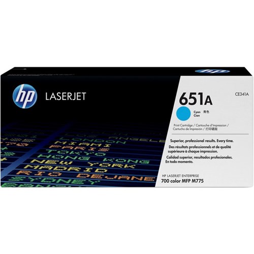 HP 651A Cyan Laser Toner Cartridge CE341A