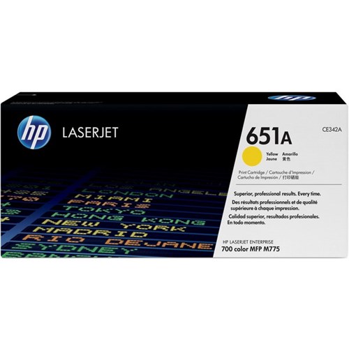 HP 651A Yellow Laser Toner Cartridge CE342A