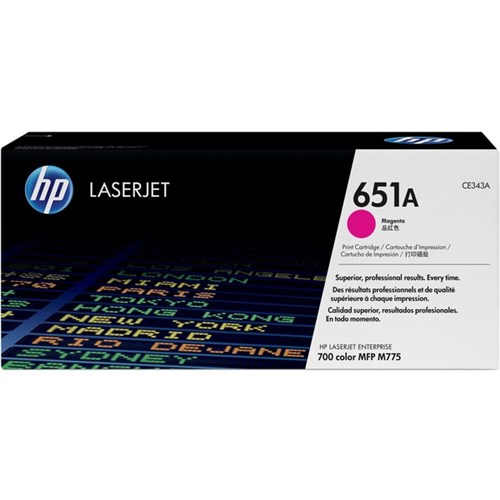 HP 651A Magenta Laser Toner Cartridge CE343A