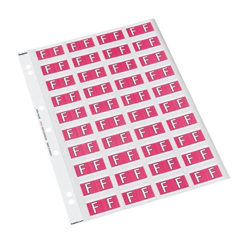 Codafile Alphabetical Letter F Labels 162555 25mm Pink, Sheet of 40