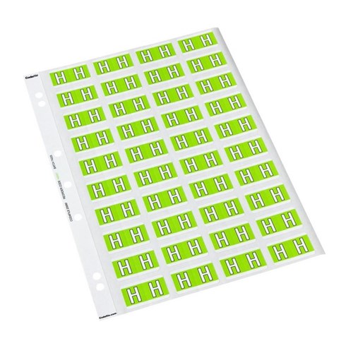 Codafile Alphabetical Letter H Labels 162557 25mm Light Green, Sheet of 40