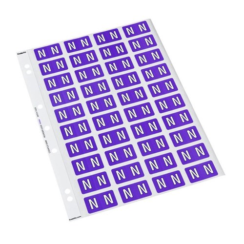 Codafile Alphabetical Letter N Labels 162564 25mm Purple, Sheet of 40