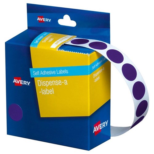 Avery Dot Dispenser Labels DMC14PU 14mm Purple, Box of 1050