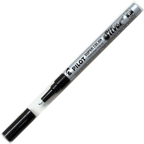 Pilot Super Colour Silver Permanent Marker Fine Tip