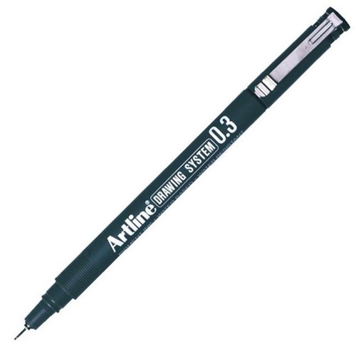 Artline 233 Drawing Fibre Black Pen Fine Tip