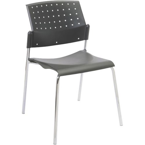 550 Guest Chair Heavy Duty Chrome Frame Black