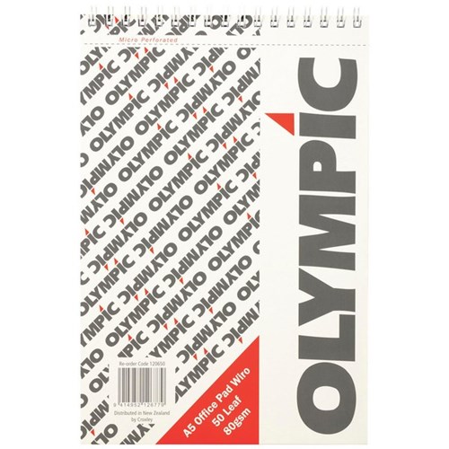 Olympic A5 Spiral Office Pad Top Opening 80gsm 50 Sheets