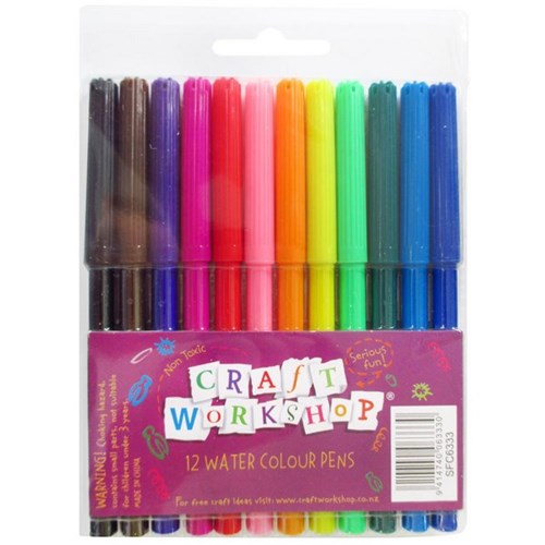 Craft Workshop Felt Tip Markers Assorted Colours, Pack of 12