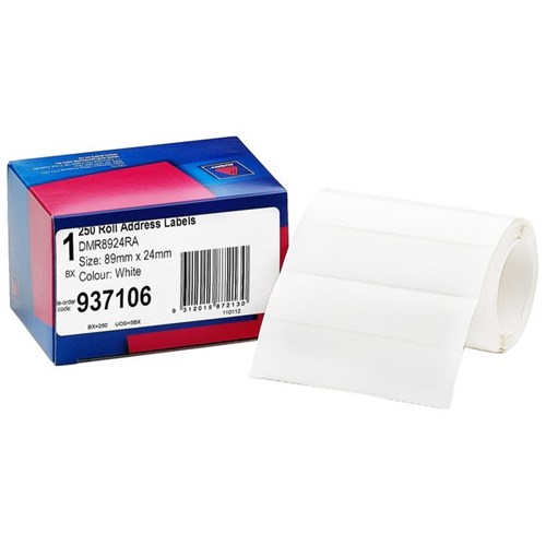 Avery Roll Address Labels 89x24mm, Box of 250