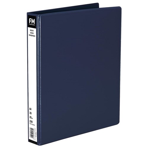 FM Overlay Insert Cover Ringbinder A4 26mm 3 Ring Navy Blue