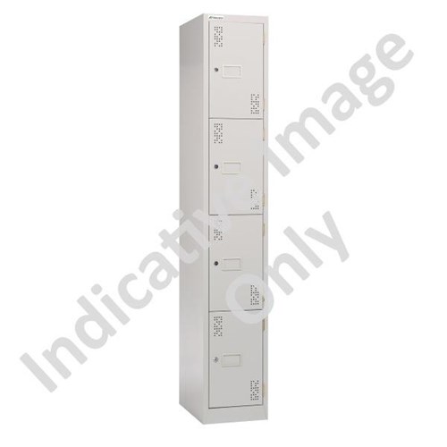 Precision Classic 4 Tier Locker 300mm Latch Lock Silver Grey