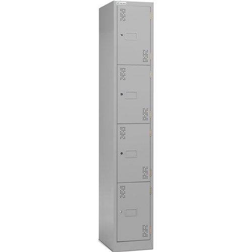 Precision Classic 4 Tier Locker 375mm Cam Lock Silver Grey