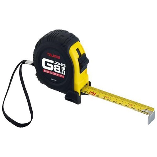 Tajima G258 Shock Resistant Tape Measure Metric, 8m x 25mm