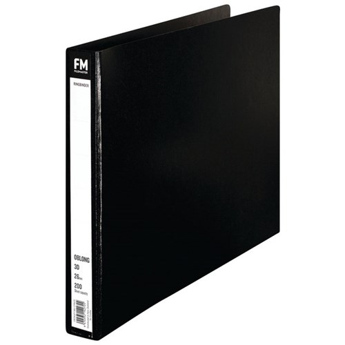 FM Trunkboard Ringbinder A3 3 Ring 26mm Oblong Black