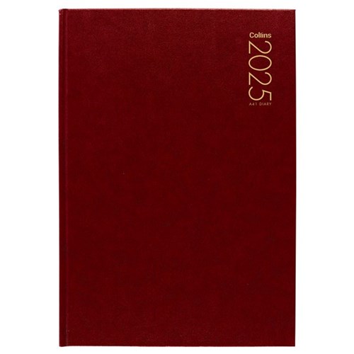 Collins A41 Diary A4 1 Day Per Page 2025 Red