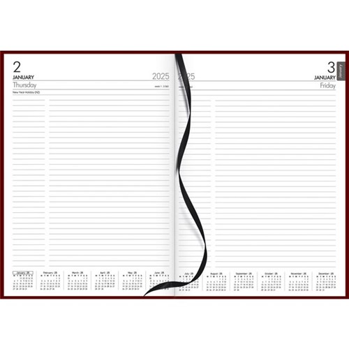 Collins A41 Diary A4 1 Day Per Page 2025 Red