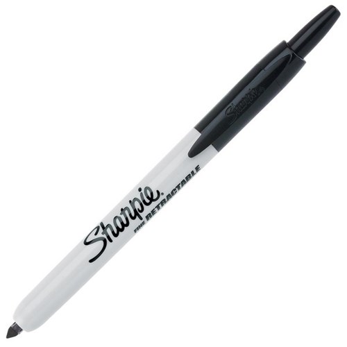 Sharpie Black Retractable Permanent Marker Fine Tip