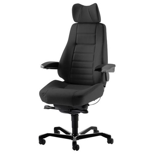 KAB Controller 24/7 Chair With Arms & Headrest Black Fabric