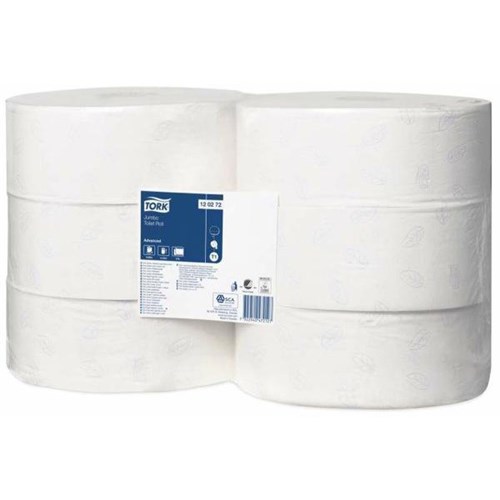 Tork T1 Advanced Recycled Jumbo Toilet Tissue 120272, Carton of 6