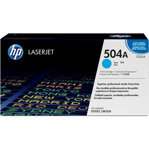 HP 504A Cyan Laser Toner Cartridge CE251A