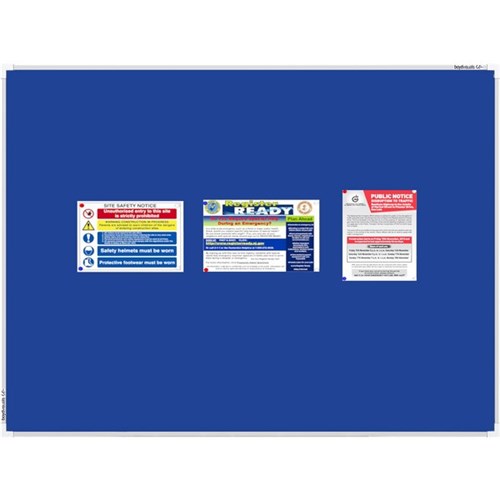 Boyd Visuals Pinboard Aluminium Frame 1200x1500mm Blue Fabric