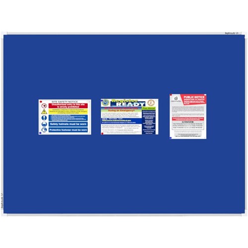 Boyd Visuals Pinboard Aluminium Frame 1200x1800mm Blue Fabric