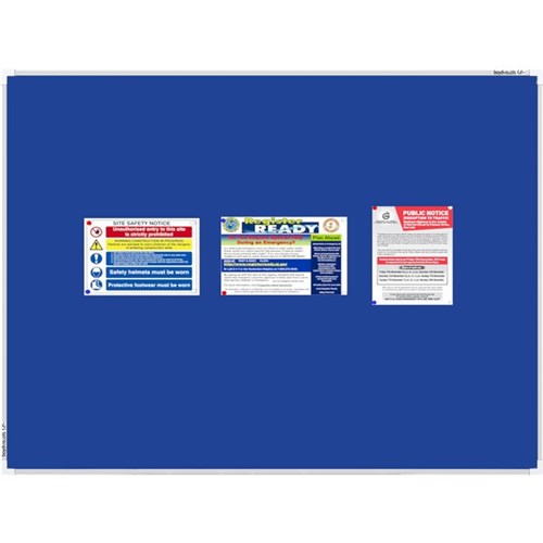 Boyd Visuals Pinboard Aluminium Frame 600x900mm Blue Fabric