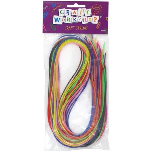 Craft Workshop Plastic String Assorted Colours, Pack of 30