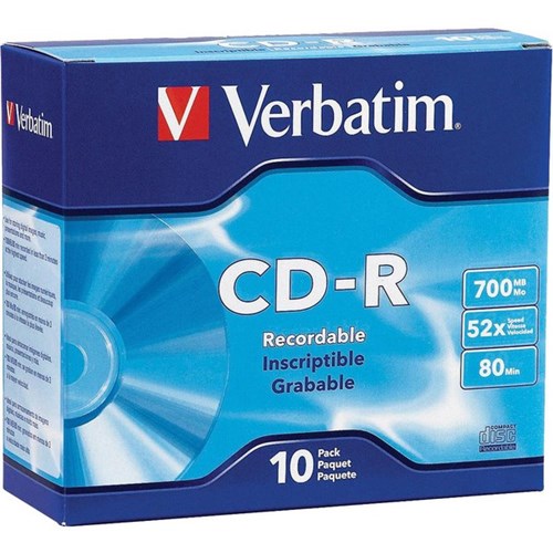 Verbatim CD-R Recordable Media 700MB, Pack of 10