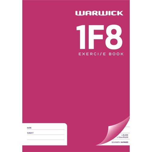 Warwick 1F8 Exercise Book 12mm Ruled 32 Leaves