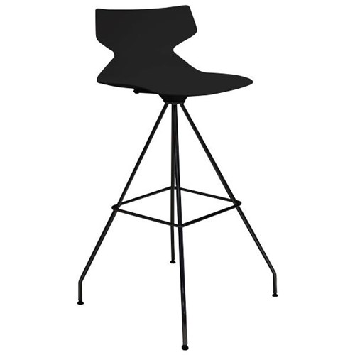 Konfurb Fly Bar Stool Swivel 4 Leg Frame Black