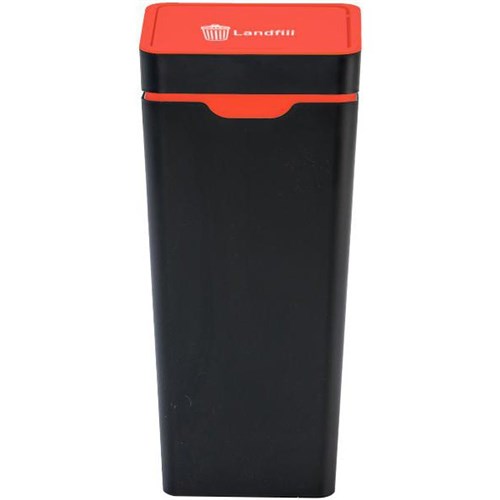 Method 60L Red Landfill Waste Bin With Closed Touch Lid