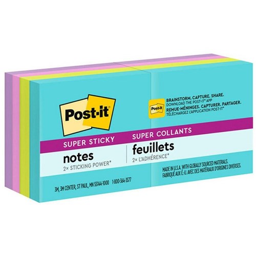 Post-it® Notes 622-8SSMIA Super Sticky 48x48mm Supernova, Pack of 8