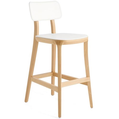 Polka Kitchen Stool White/Timber