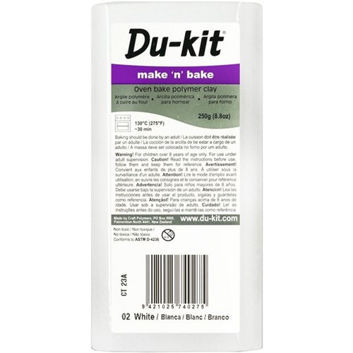 Du-kit Make n Bake Oven Bake Modelling Clay 250g White