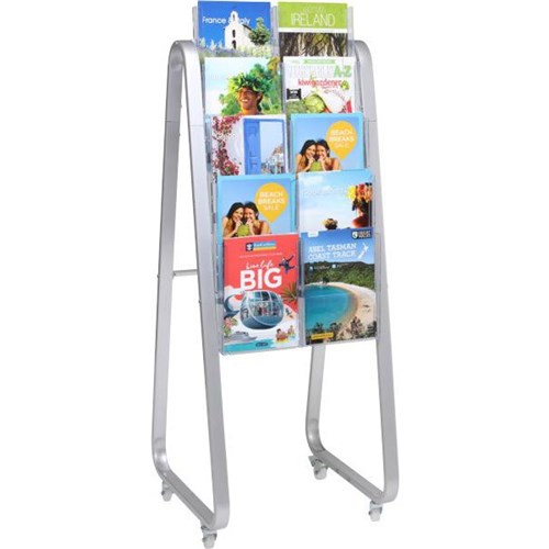 Lit Loc Floor Standing Brochure Holder A4 Single Sided 10 Pocket