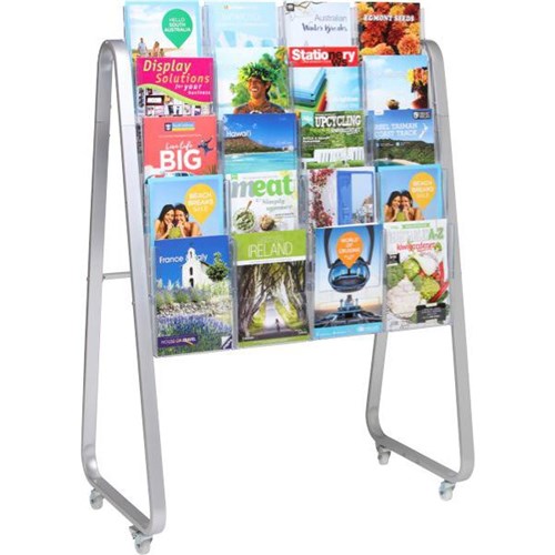 Lit Loc Floor Standing Brochure Holder A4 Single Sided 20 Pocket