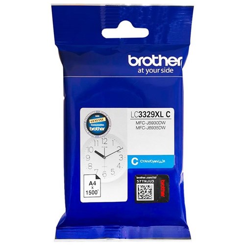 Brother LC3329XL-C Cyan Ink Cartridge High Yield