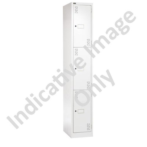 Precision Classic 3 Tier Locker 375mm Latch Lock White Satin