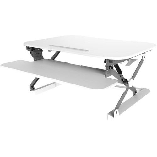 Arise Deskalator Height Adjustable Single Monitor Stand Small White