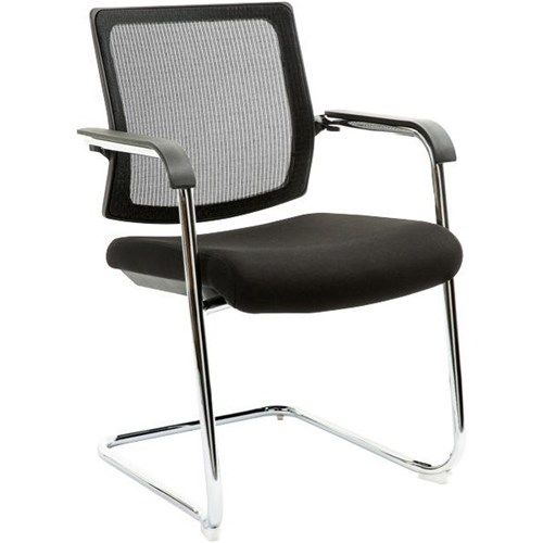 Saturn Cantilever Visitor Chair Mesh Back Black/Chrome