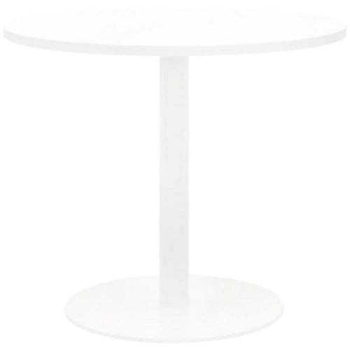 Meeting Table Round 900mm White Disc Base Snowdrift