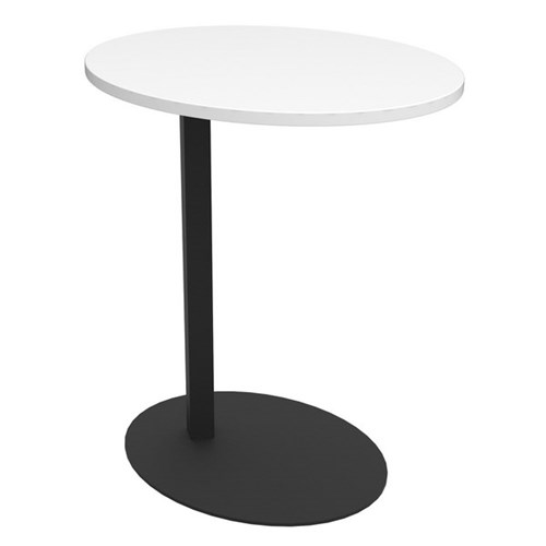 Fiord Laptop Table 550mm Oval Snowdrift/Black