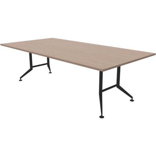 Fiord Boardroom Table 2400mm Rectangular Refined Oak/Black